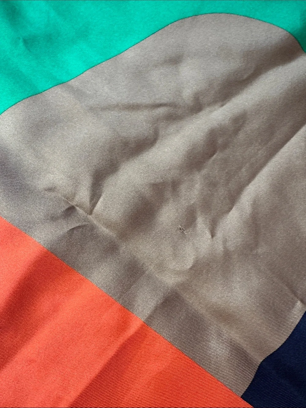 Hermes Colorblock Silk Scarf with Horse Motif